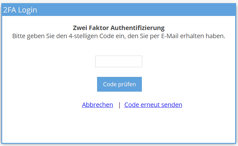 2FA Code überprüfen