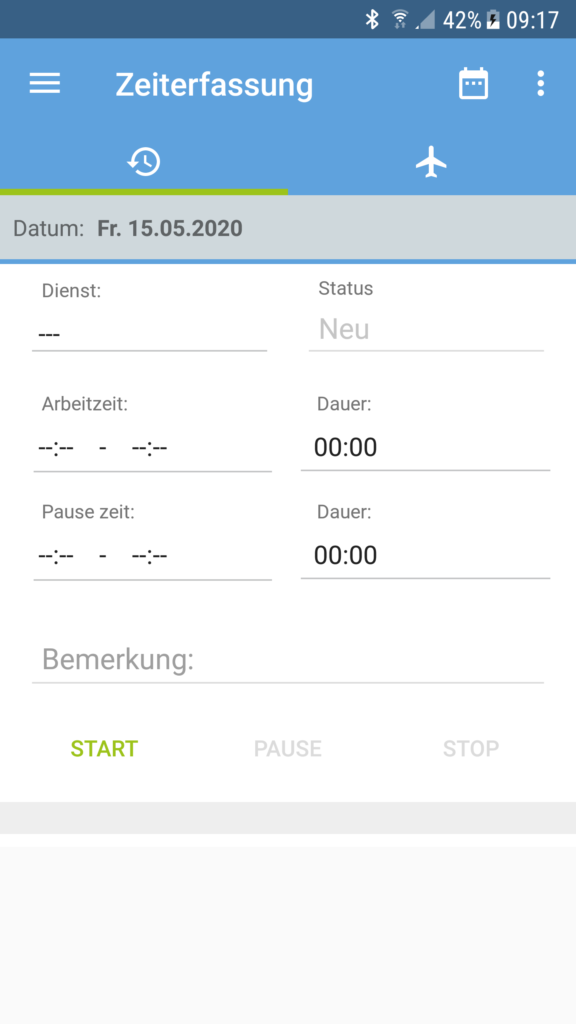 App Arbeitszeiterfassung
