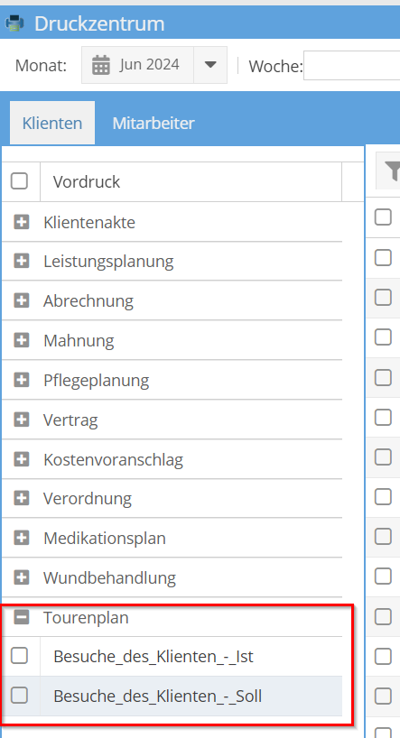 Besuche des Klienten