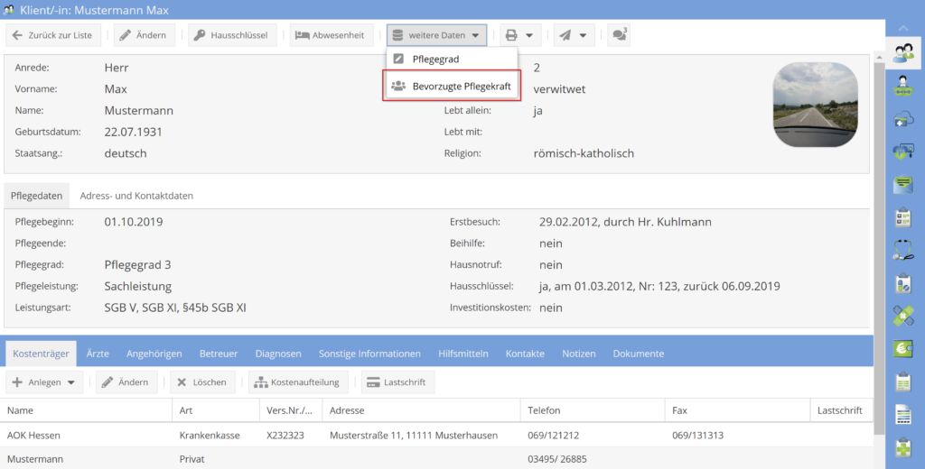 Bevorzugte Pflegekraft