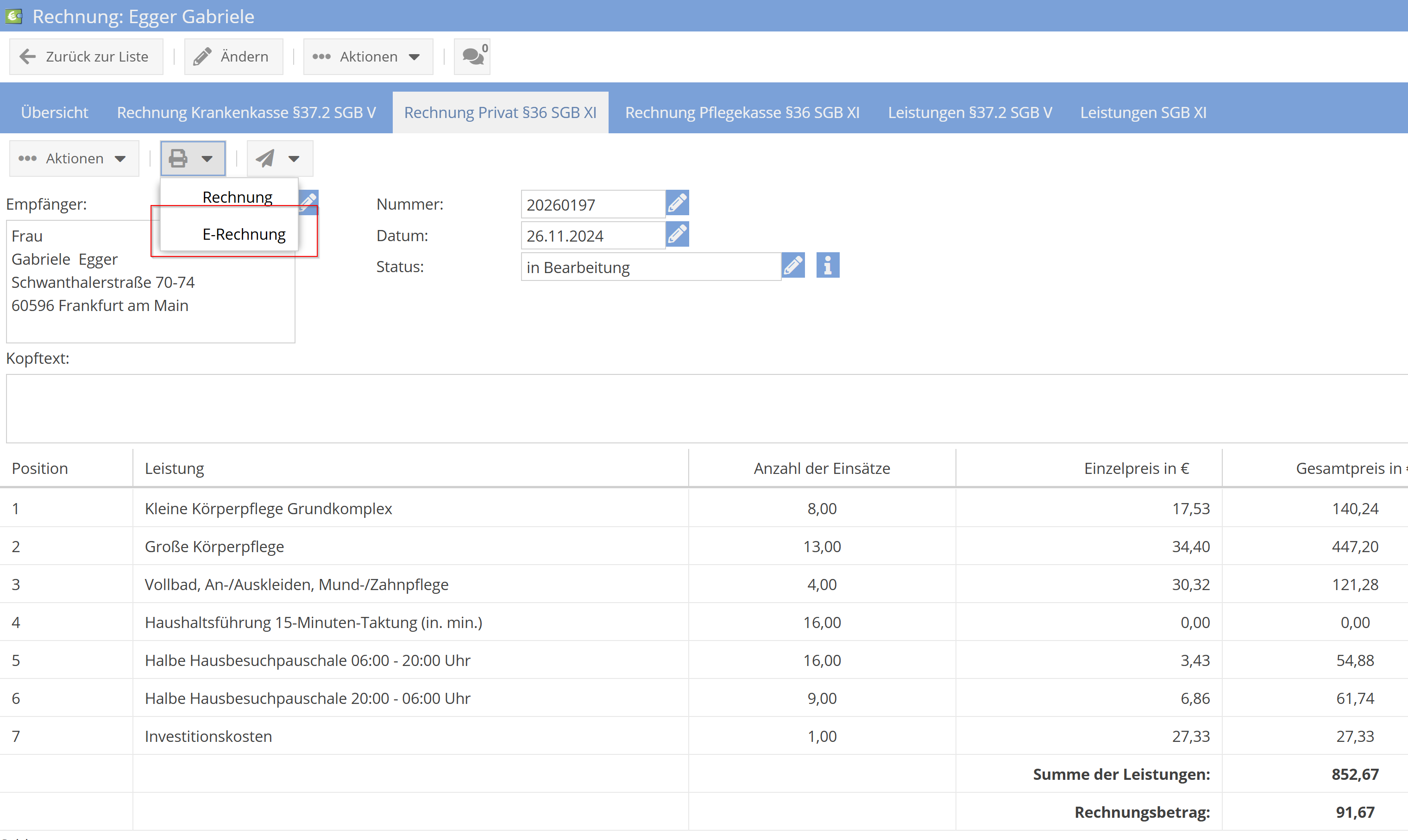 E-Rechnung erstellen