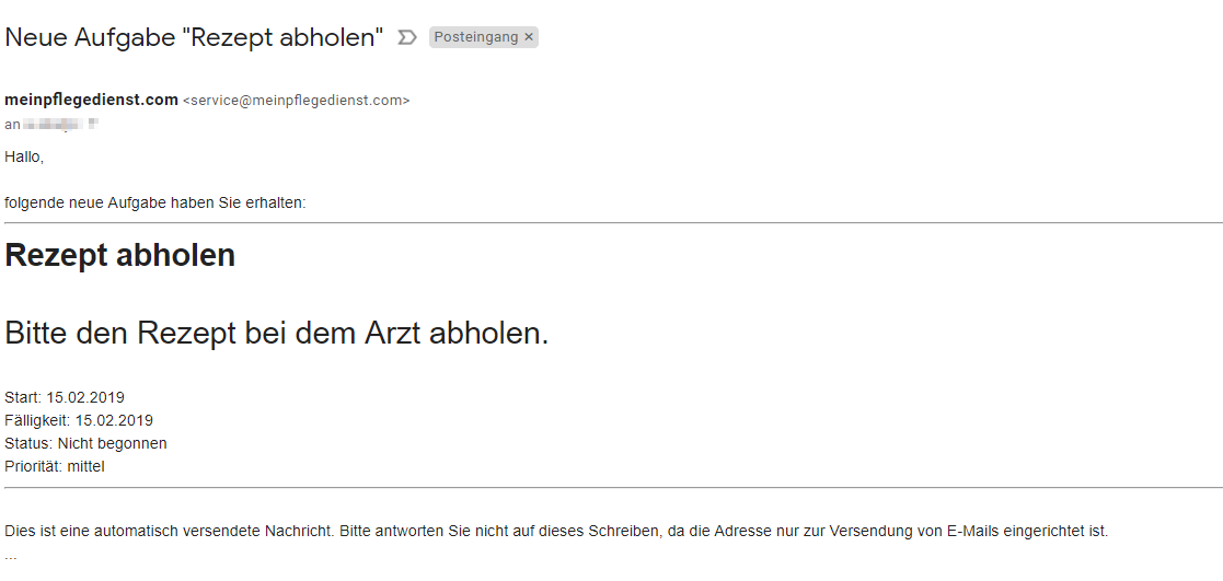 E-Mail Benachrichtigungen