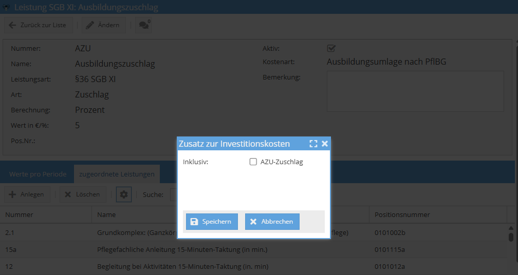 Investitionskosten auf Ausbildungszuschlag