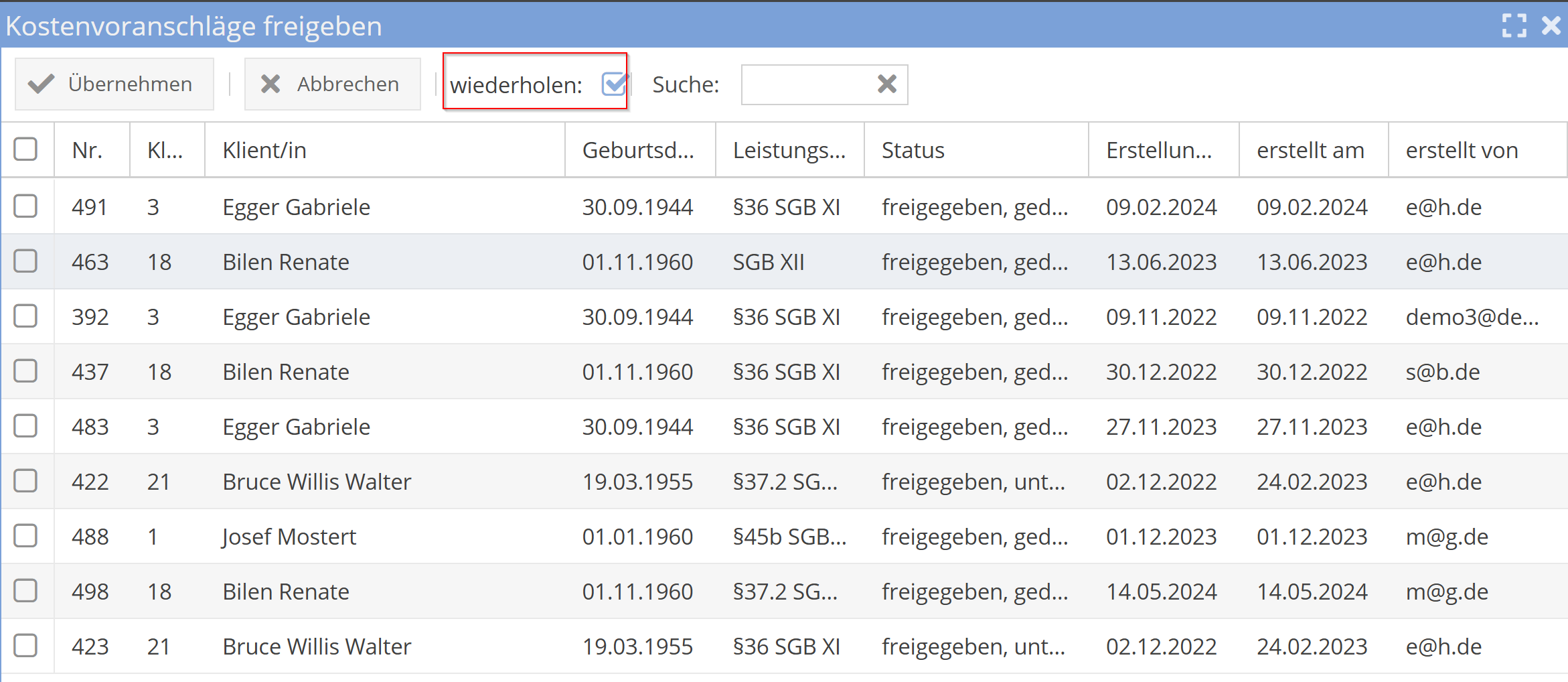 Kostenvoranschlag Drucken
