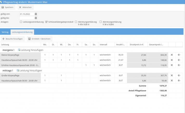 Leistungsvereinbarung