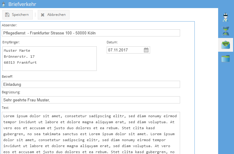 Mitarbeiter Briefverkehr