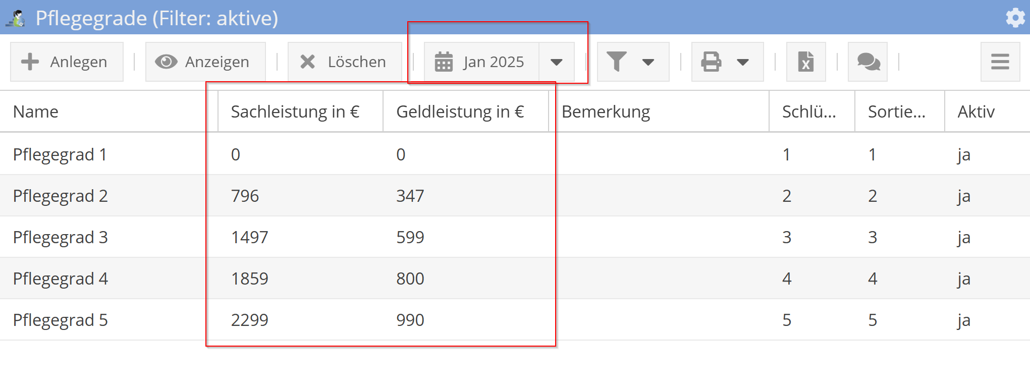 Erhöhung der Pflegeleistungen