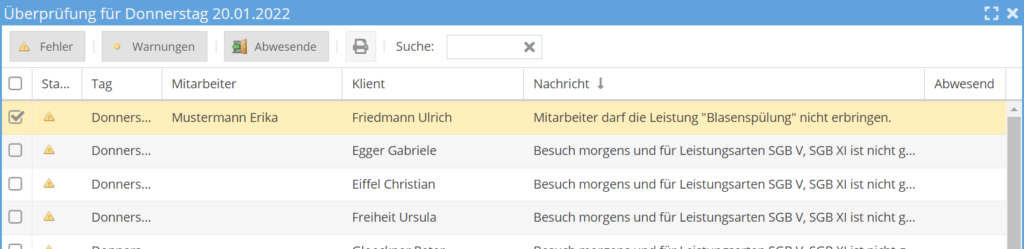 Tourenplan Qualifikation