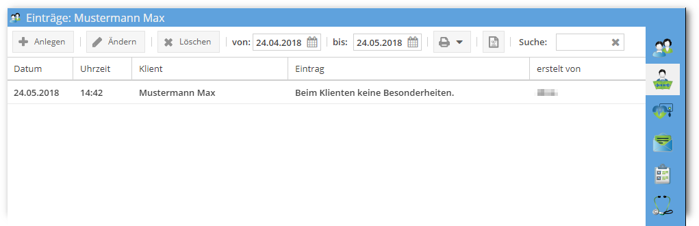 Uebergabebuch Klient