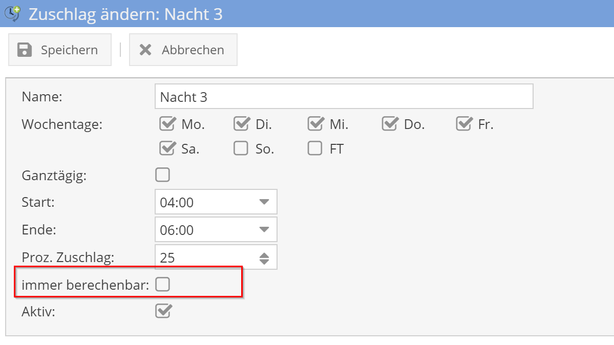 Zuschlag - Immer berechenbar