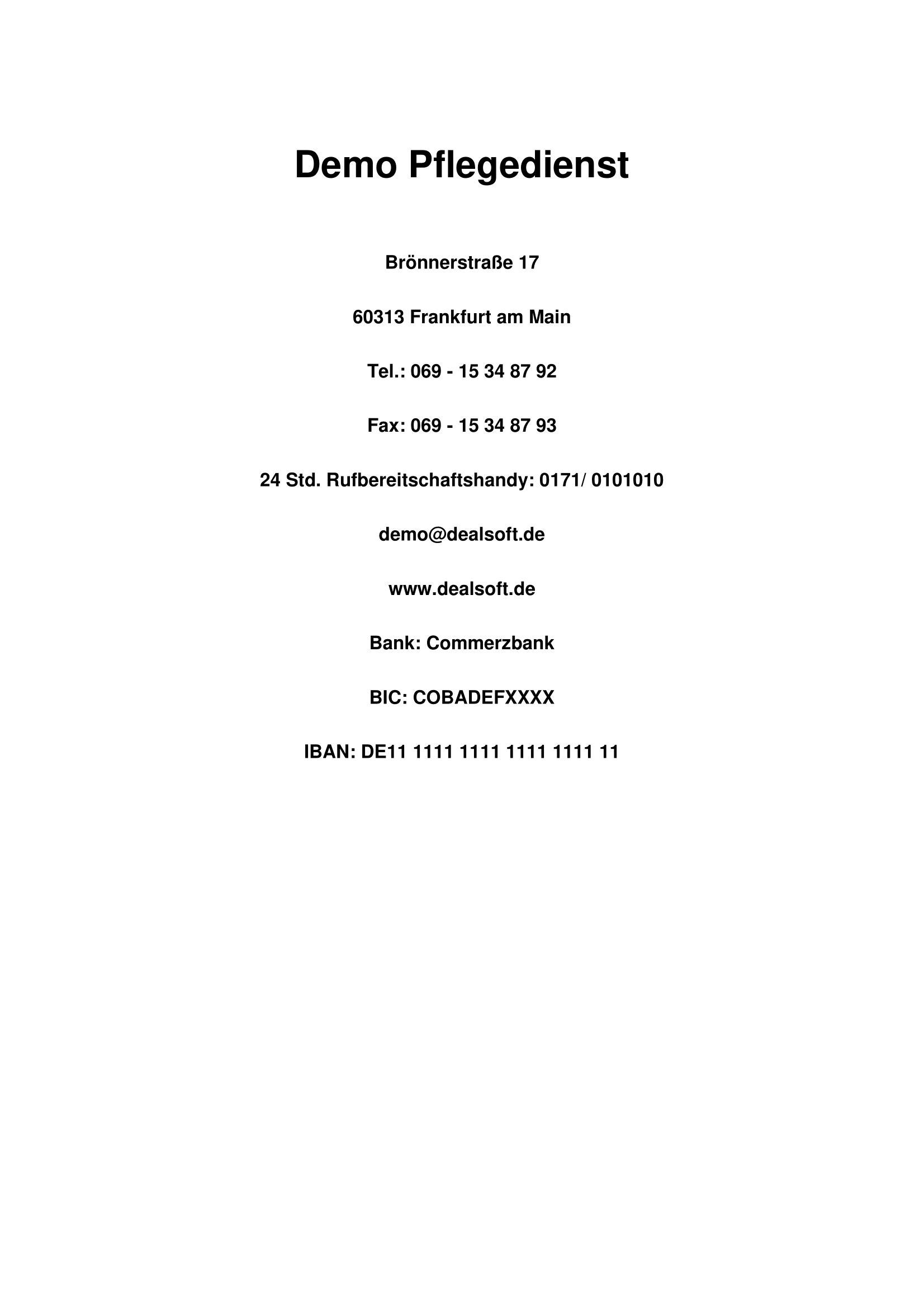 Deckblatt für Klientenliste