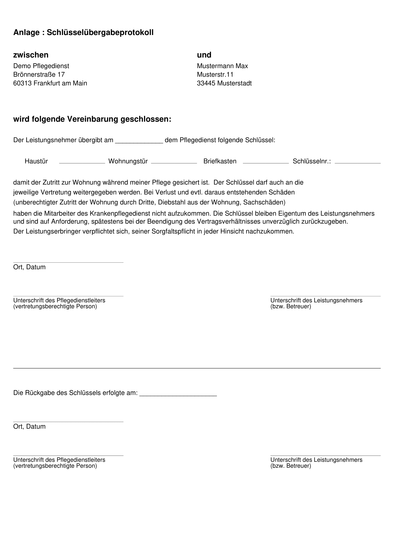 Schlüsselübergabeprotokoll